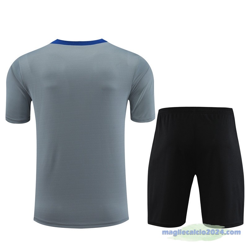 Entrenamiento Set Completo Bambino Inter Milán 2023 2024 Grigio Nero Blu Poco Prezzo