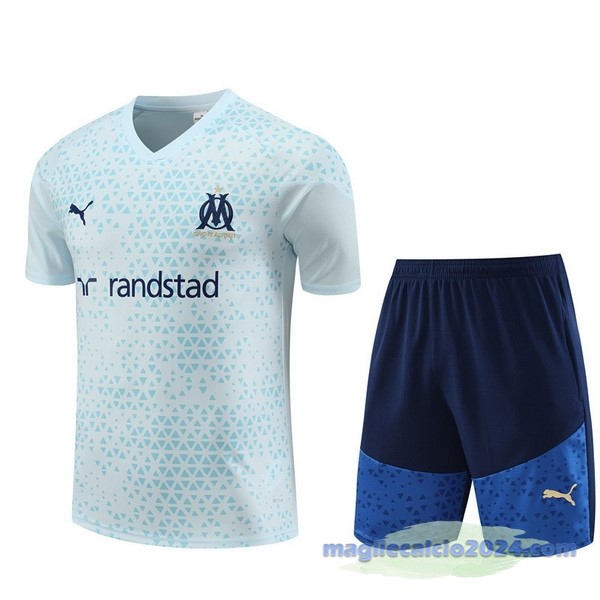 Entrenamiento Set Completo Bambino Marsella 2023 2024 Bianco I Blu Poco Prezzo