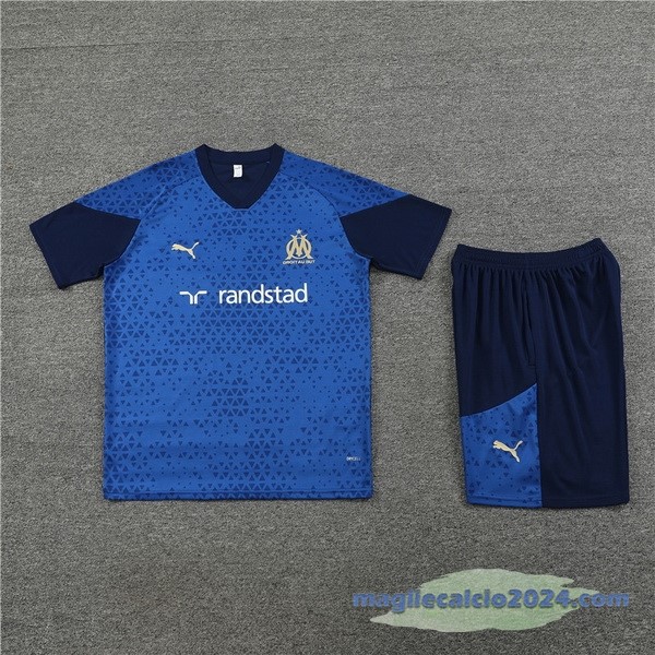 Entrenamiento Set Completo Bambino Marsella 2023 2024 Blu Poco Prezzo