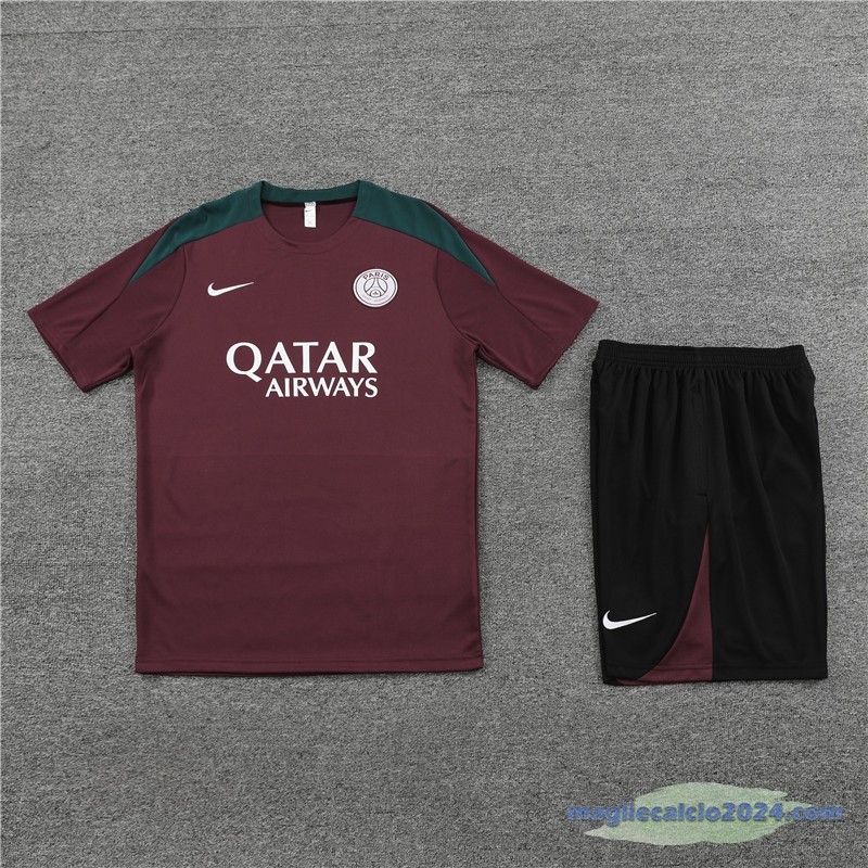 Entrenamiento Set Completo Bambino Paris Saint Germain 2023 2024 Borgogna Nero Poco Prezzo
