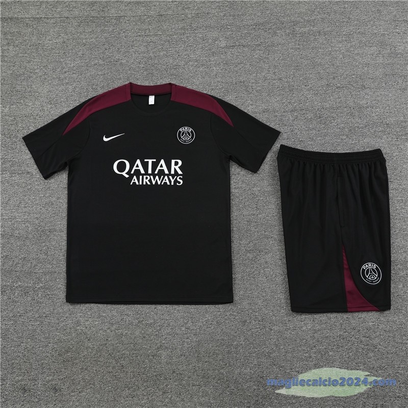 Entrenamiento Set Completo Bambino Paris Saint Germain 2023 2024 Nero Rosso Poco Prezzo