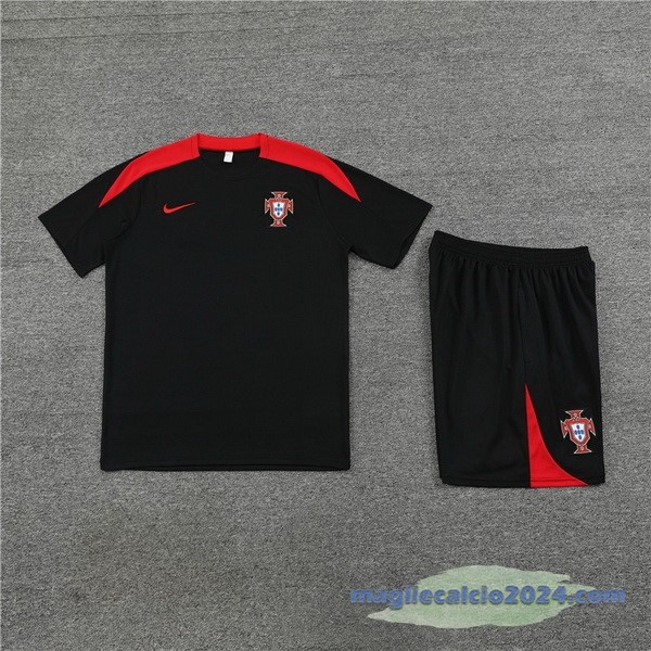 Entrenamiento Set Completo Bambino Portogallo 2024 Nero Rosso Poco Prezzo