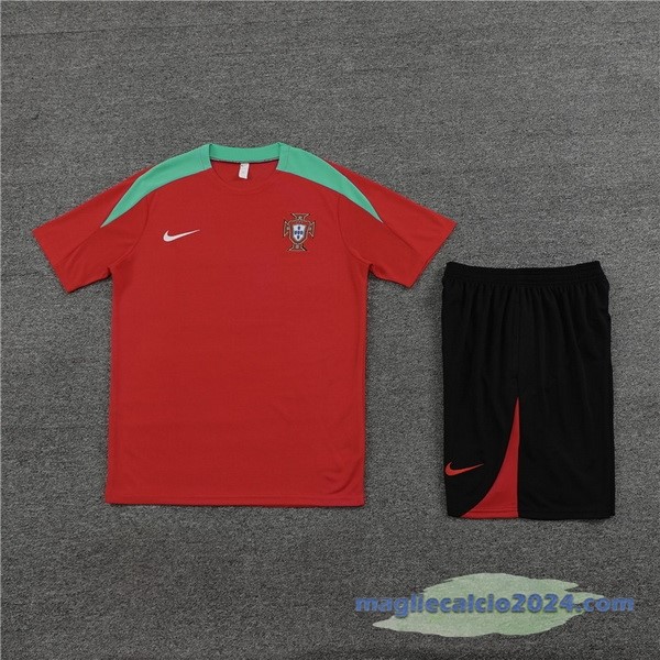 Entrenamiento Set Completo Bambino Portogallo 2024 Rosso Nero Poco Prezzo