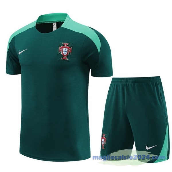 Entrenamiento Set Completo Bambino Portogallo 2024 Verde Poco Prezzo