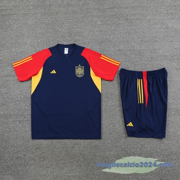 Entrenamiento Set Completo Bambino Spagna 2023 Blu Giallo Rosso Poco Prezzo