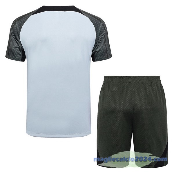 Entrenamiento Set Completo Barcelona 2023 2024 Grigio Luce Verde Poco Prezzo