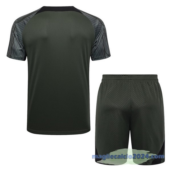 Entrenamiento Set Completo Barcelona 2023 2024 Verde I Navy Poco Prezzo
