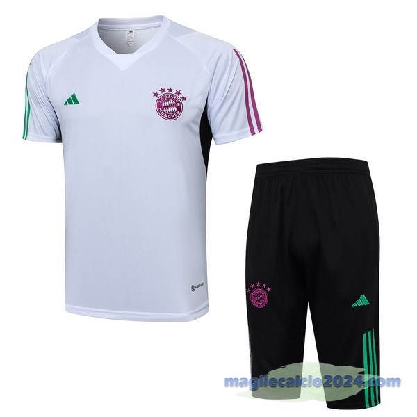 Entrenamiento Set Completo Bayern Múnich 2023 2024 Bianco Nero Purpureo Poco Prezzo