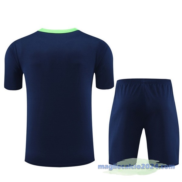 Entrenamiento Set Completo Brasile 2024 Blu Navy Verde Poco Prezzo