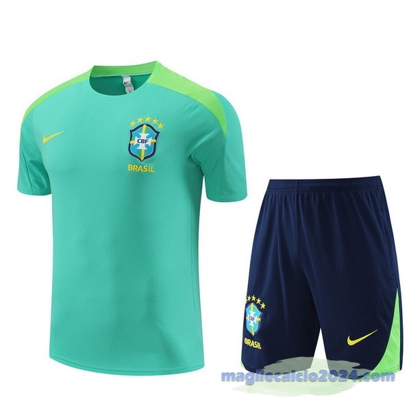 Entrenamiento Set Completo Brasile 2024 Verde Blu Poco Prezzo