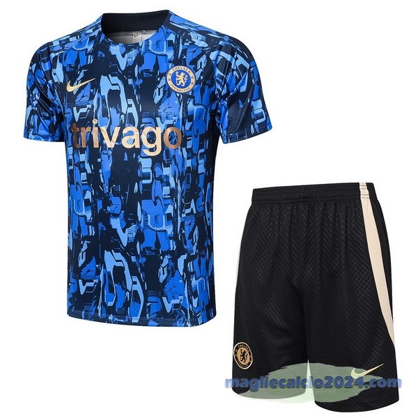 Entrenamiento Set Completo Chelsea 2023 2024 Blu Nero Giallo Poco Prezzo