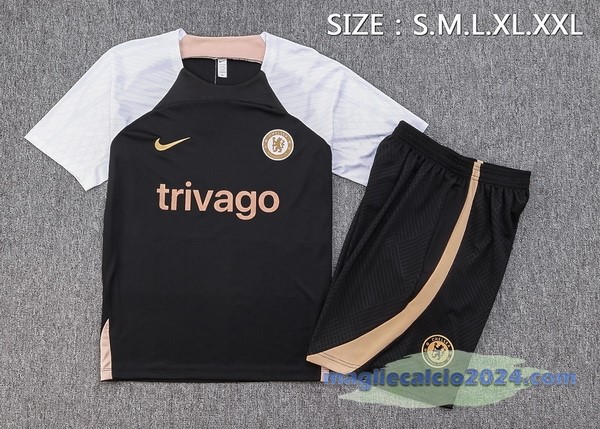 Entrenamiento Set Completo Chelsea 2023 2024 Nero Bianco Giallo Poco Prezzo