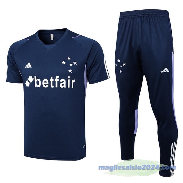 Entrenamiento Set Completo Cruzeiro 2023 2024 Blu Navy Purpureo Poco Prezzo