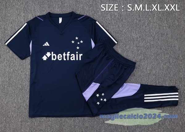 Entrenamiento Set Completo Cruzeiro 2023 2024 Blu Navy Purpureo Poco Prezzo