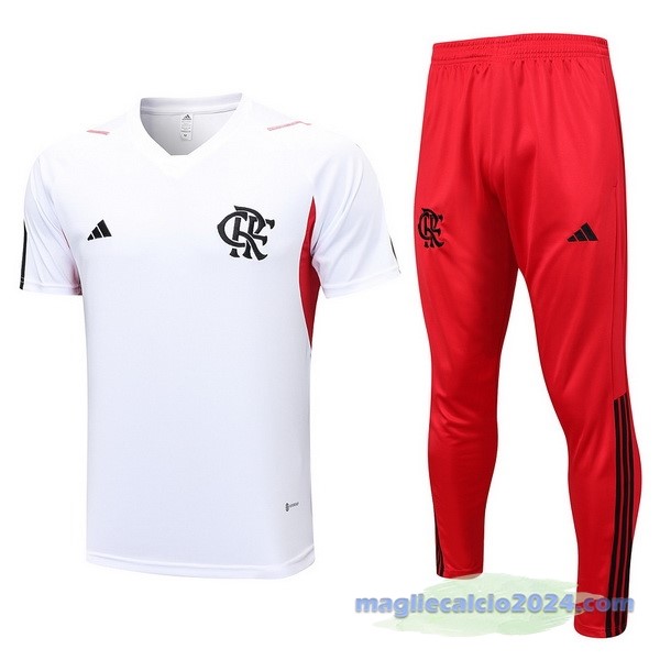 Entrenamiento Set Completo Flamengo 2023 2024 Bianco I Rosso Poco Prezzo