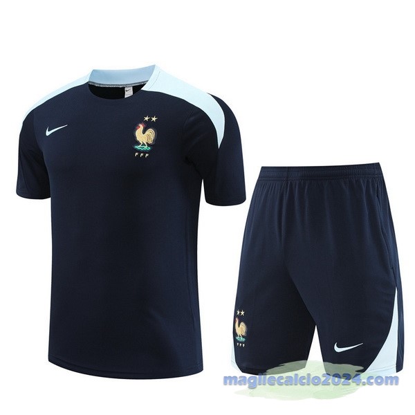 Entrenamiento Set Completo Francia 2024 Blu Navy Poco Prezzo