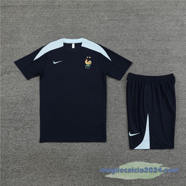 Entrenamiento Set Completo Francia 2024 Blu Navy Poco Prezzo