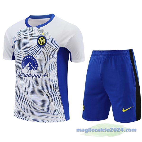 Entrenamiento Set Completo Inter Milán 2023 2024 Bianco Blu Poco Prezzo