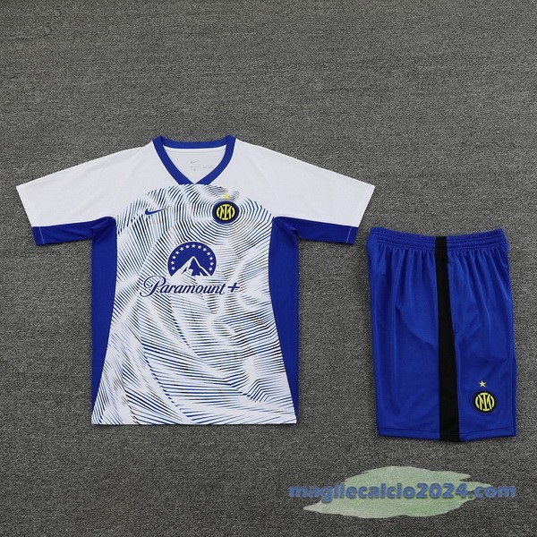 Entrenamiento Set Completo Inter Milán 2023 2024 Bianco Blu Poco Prezzo