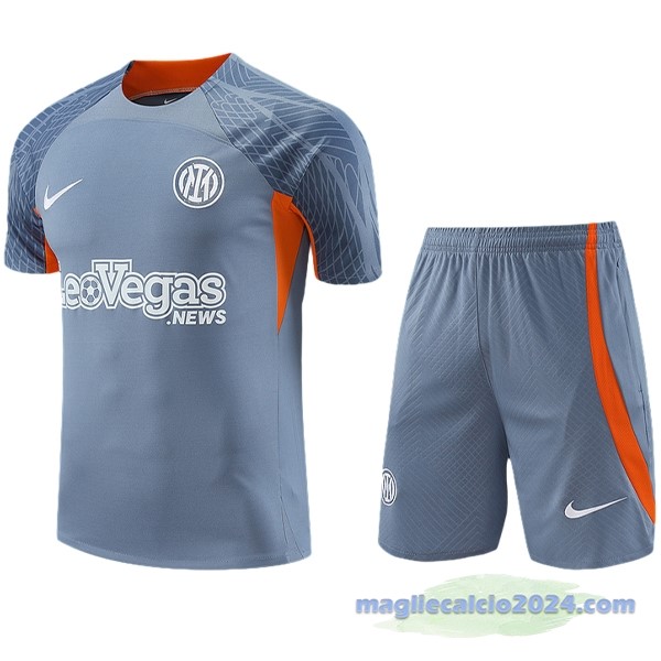 Entrenamiento Set Completo Inter Milán 2023 2024 Grigio Arancione Poco Prezzo