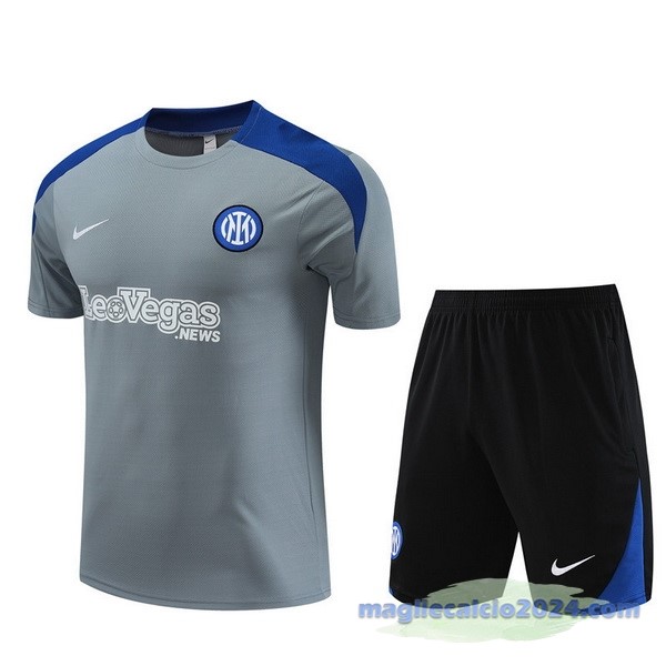 Entrenamiento Set Completo Inter Milán 2023 2024 Grigio Nero Blu Poco Prezzo