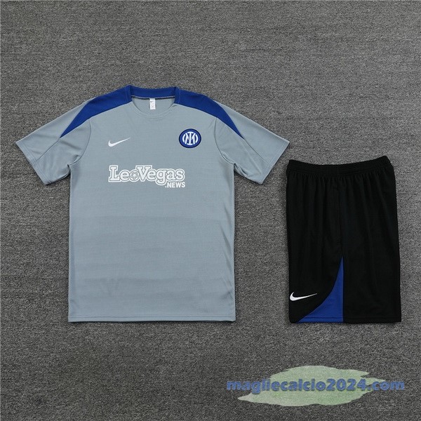 Entrenamiento Set Completo Inter Milán 2023 2024 Grigio Nero Blu Poco Prezzo