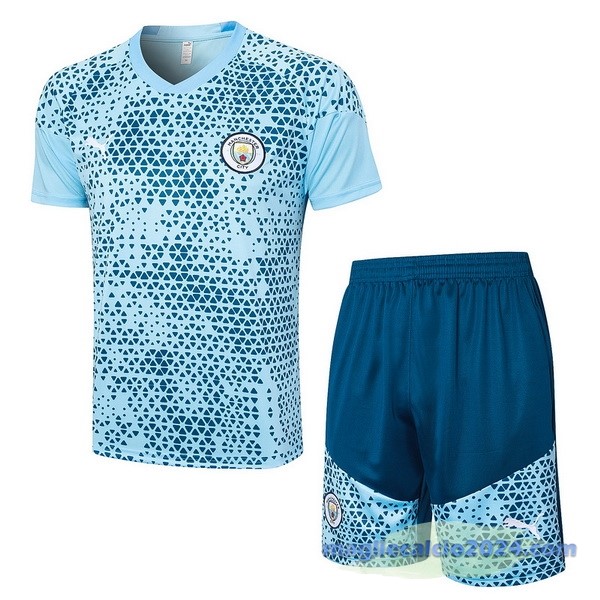 Entrenamiento Set Completo Manchester City 2023 2024 Blu Poco Prezzo