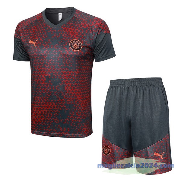 Entrenamiento Set Completo Manchester City 2023 2024 Rosso Grigio Poco Prezzo