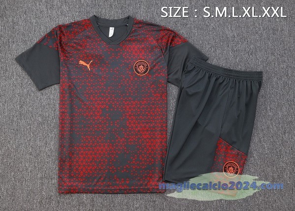 Entrenamiento Set Completo Manchester City 2023 2024 Rosso Grigio Poco Prezzo