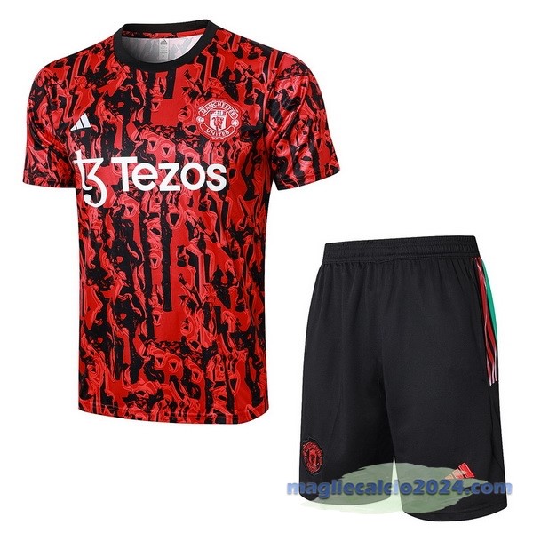 Entrenamiento Set Completo Manchester United 2023 2024 Rosso Nero Poco Prezzo