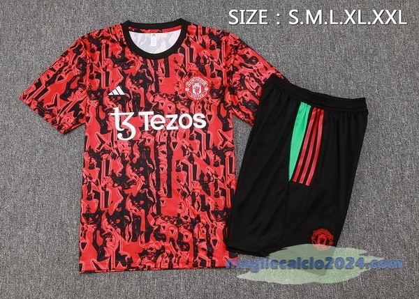 Entrenamiento Set Completo Manchester United 2023 2024 Rosso Nero Poco Prezzo