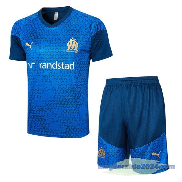 Entrenamiento Set Completo Marsella 2023 2024 Blu Bianco Poco Prezzo