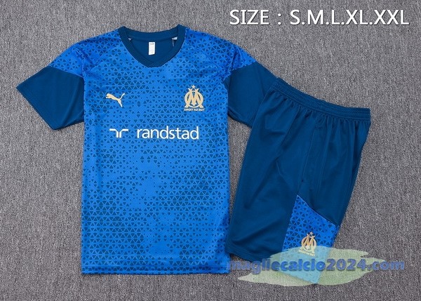 Entrenamiento Set Completo Marsella 2023 2024 Blu Bianco Poco Prezzo