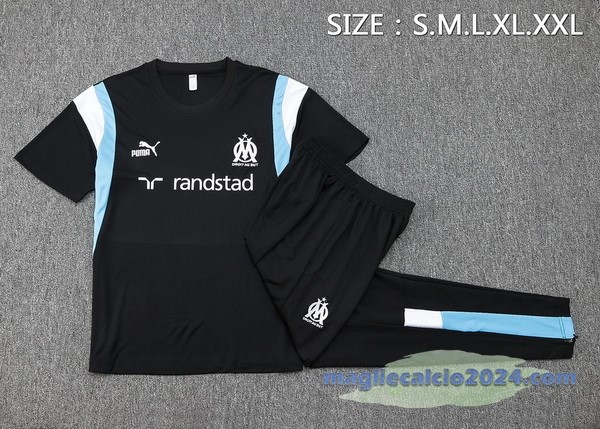 Entrenamiento Set Completo Marsella 2023 2024 Nero Blu Bianco Poco Prezzo