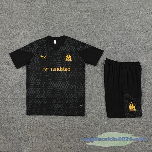 Entrenamiento Set Completo Marsella 2023 2024 Nero Giallo Poco Prezzo