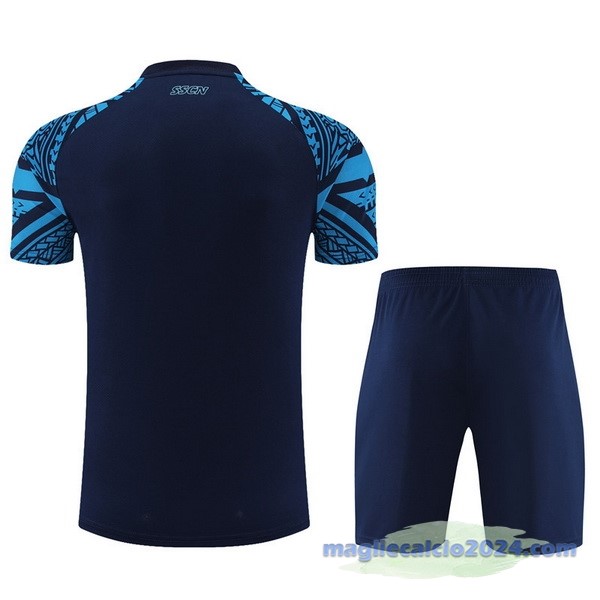Entrenamiento Set Completo Napoli 2023 2024 Blu Navy Poco Prezzo