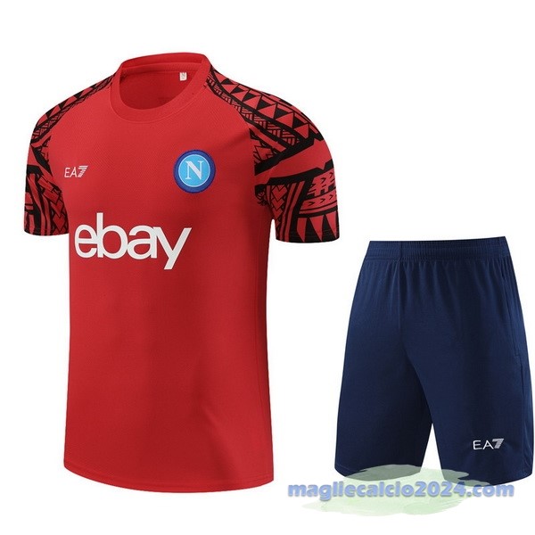 Entrenamiento Set Completo Napoli 2023 2024 Rosso Blu Navy Poco Prezzo