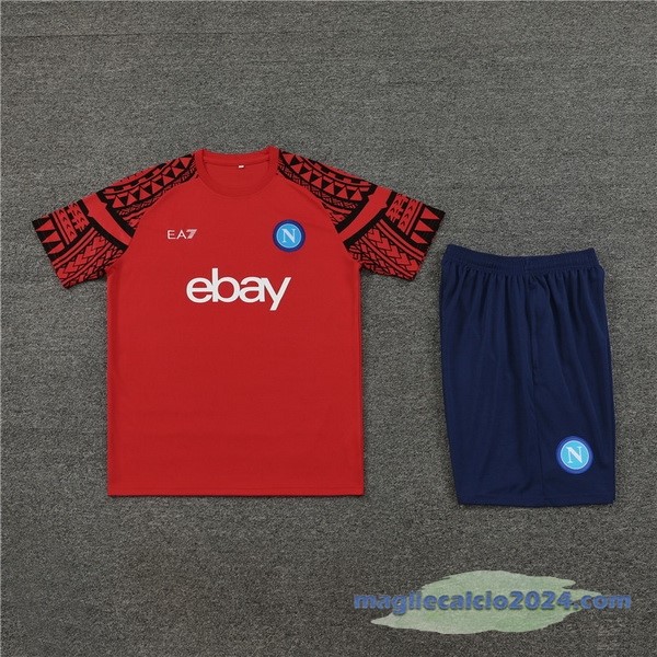 Entrenamiento Set Completo Napoli 2023 2024 Rosso Blu Navy Poco Prezzo