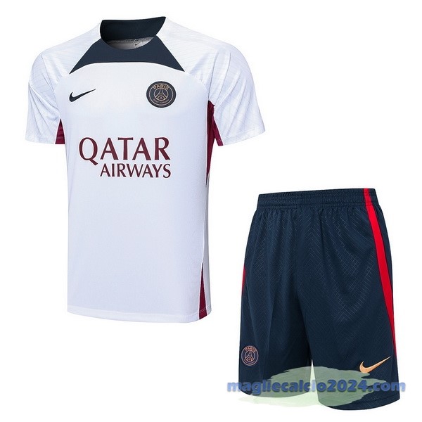 Entrenamiento Set Completo Paris Saint Germain 2023 2024 Bianco Rosso Blu Poco Prezzo