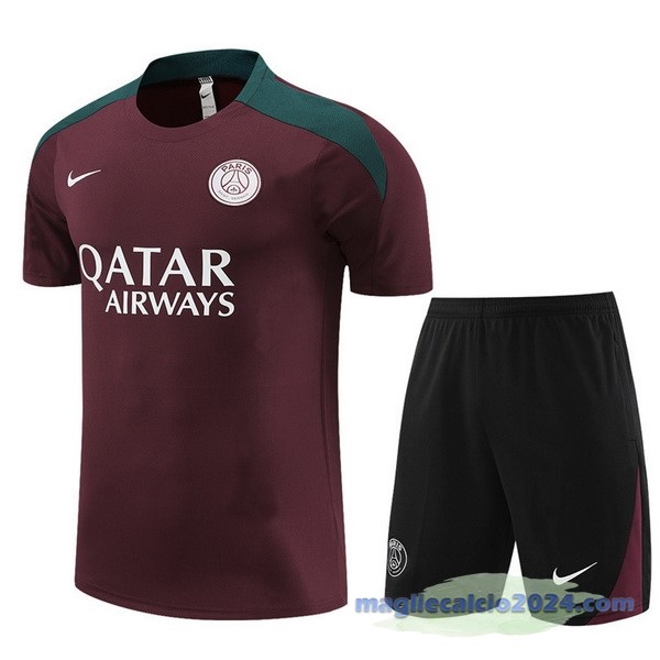 Entrenamiento Set Completo Paris Saint Germain 2023 2024 Borgogna Nero Poco Prezzo