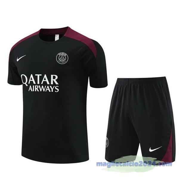 Entrenamiento Set Completo Paris Saint Germain 2023 2024 Nero Rosso Poco Prezzo