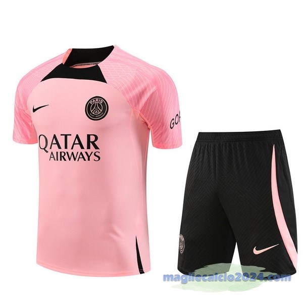 Entrenamiento Set Completo Paris Saint Germain 2023 2024 Rosa Nero Poco Prezzo