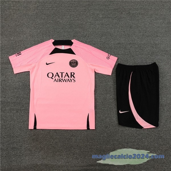Entrenamiento Set Completo Paris Saint Germain 2023 2024 Rosa Nero Poco Prezzo
