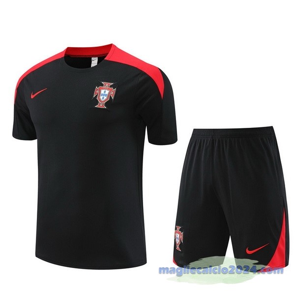Entrenamiento Set Completo Portogallo 2024 Nero Rosso Poco Prezzo