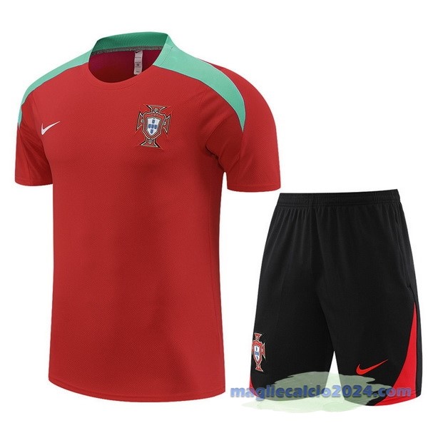 Entrenamiento Set Completo Portogallo 2024 Rosso Nero Poco Prezzo