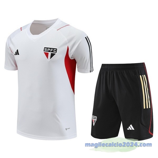 Entrenamiento Set Completo São Paulo 2023 2024 Bianco Rosso I Nero Poco Prezzo