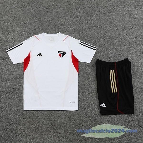 Entrenamiento Set Completo São Paulo 2023 2024 Bianco Rosso I Nero Poco Prezzo