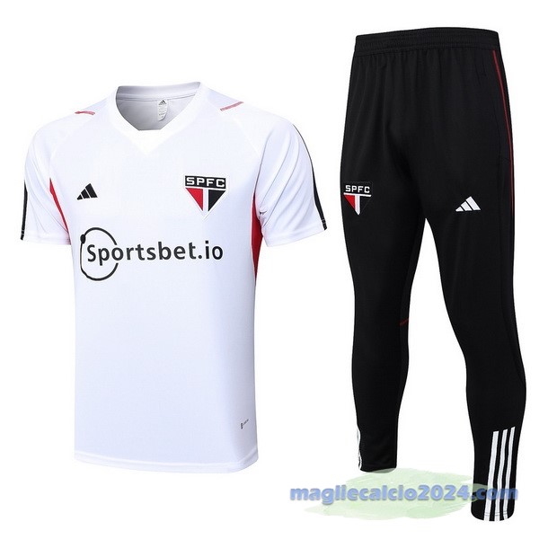 Entrenamiento Set Completo São Paulo 2023 2024 Bianco Rosso Nero Poco Prezzo