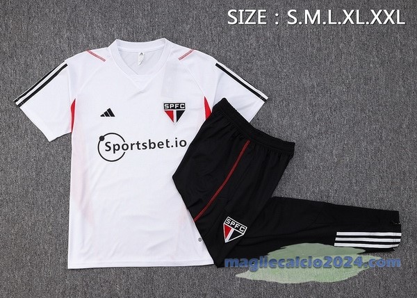 Entrenamiento Set Completo São Paulo 2023 2024 Bianco Rosso Nero Poco Prezzo