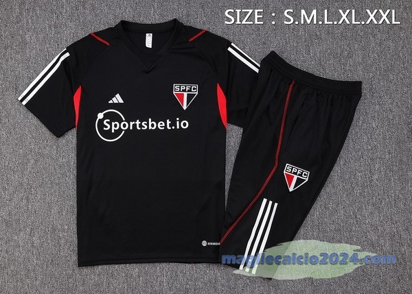 Entrenamiento Set Completo São Paulo 2023 2024 Nero II Rosso Poco Prezzo